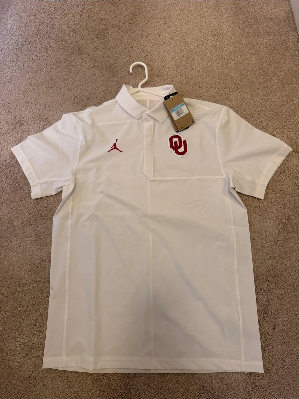 Oklahoma Jordan White Short-Sleeve Polo